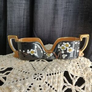 Vintage Noritake Dogwood Porcelain Spoon Holder, Lusterware Caddy